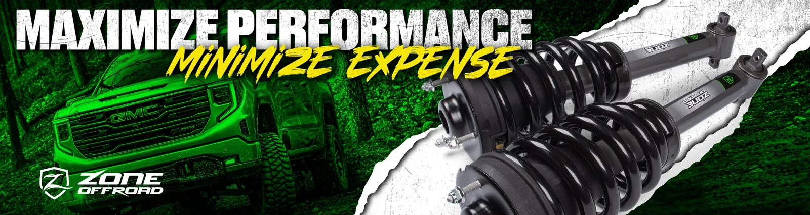 Zone Offroad coilover product and GMC build