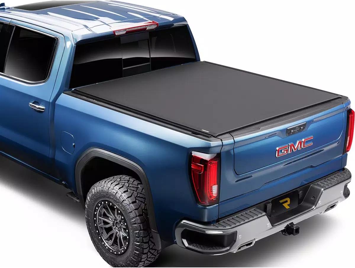 Pickup truck with a roll-up tonneau cover